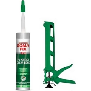 Şeffaf Montaj Kit Hızlı Şok Clear Bond Yapıştırıcısı Dolap Toplama Silikonu ve Silikon Tabancası Seti