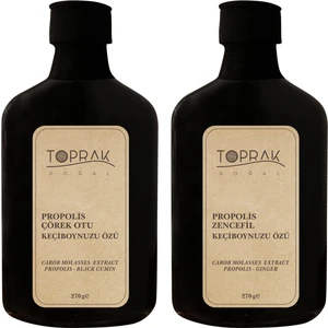 Toprak Doğal Propolis Zencefil Keçiboynuzu Özü - Propolis Çörek Otu Keçiboynuzu Özü 270 G