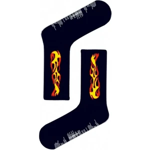 Carnaval Socks Siyah Alev Desenli Renkli Çorap
