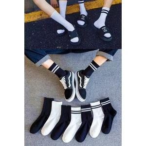 Carnaval Socks 7'li Şerit ve Düz Renkler Desenli Çorap
