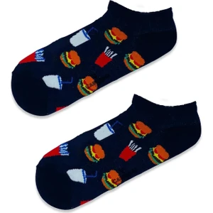 Carnaval Socks Patik Hamburger Desenli Renkli Çorap
