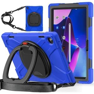Lenovo Tab M10 10.1 3rd Gen Için Deri Tablet Kılıfı - Mavi (Yurt Dışından)