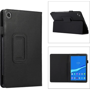 Lenovo Tab M8 4th Gen Için Deri Tablet Kılıfı - Siyah (Yurt Dışından)