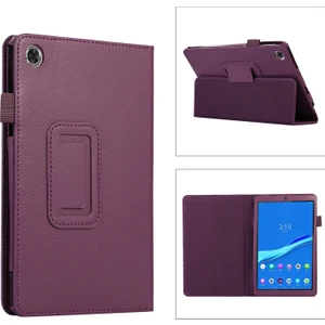 Lenovo Tab M8 4th Gen Için Deri Tablet Kılıfı - Mor (Yurt Dışından)