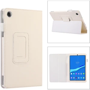 Lenovo Tab M8 4th Gen Için Deri Tablet Kılıfı - Beyaz (Yurt Dışından)