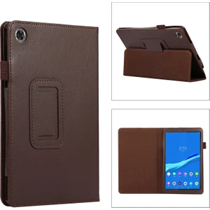 Lenovo Tab M8 4th Gen Için Deri Tablet Kılıfı - Kahverengi (Yurt Dışından)