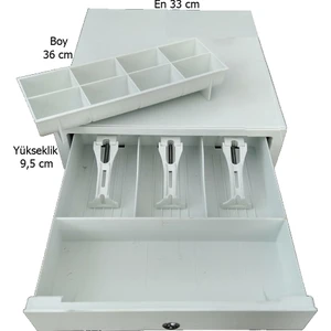 11 Gözlü Manuel Elle Açılır Para Çekmecesi 3 Banknot 8 Madeni Para Gözlü 33 x 36 x 9,5cm