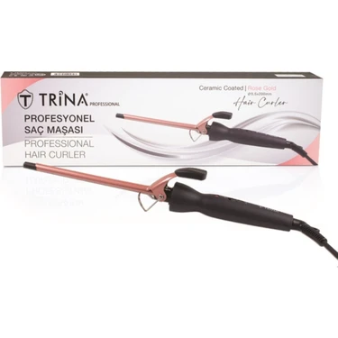 Trina Afro Dalga 9.5mm Gold Seramik Maşa - 20CM.EKSTRA Uzun Başlık - Kıvırcık Saç