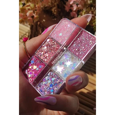 Hb Tasarım Glitter Far Kremsi Jel Far Simli Palet+Yüz