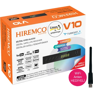 Hiremco Dexter Hıremco V10 Ethernetli USB Girişli Youtube Özellikli Lınux Tabanlı Wifi Antenli Full