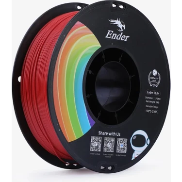 Creality Ender PLA+ Filament Kırmızı 1.75MM 1kg Yüksek Baskı Kalitesi ve Güçlü