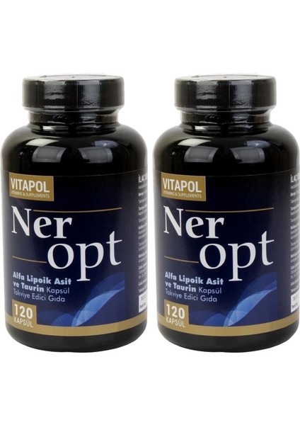 Ner Opt Alpha Lipoic Acid Taurine 2 x 120 Kapsül Citicoline Glutamine Vitamin B5