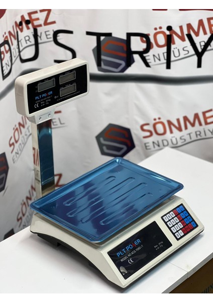Plt Power Market Kasap Manav Terazisi 40 kg - 2 gr Boyunlu Çift Ekran Akülü Terazi