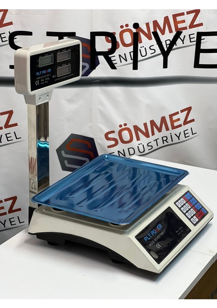Plt Power Market Kasap Manav Terazisi 40 kg - 2 gr Boyunlu Çift Ekran Akülü Terazi