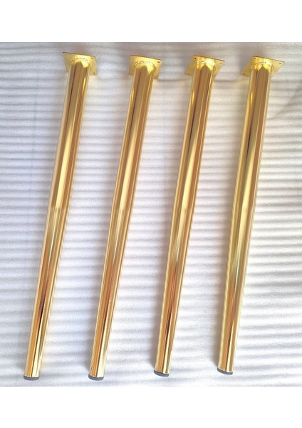4 Adet Metal Konik Ayak Masa Ayağı Gold Renk 73.5 Cm Boru Çapı 5.1 Cm