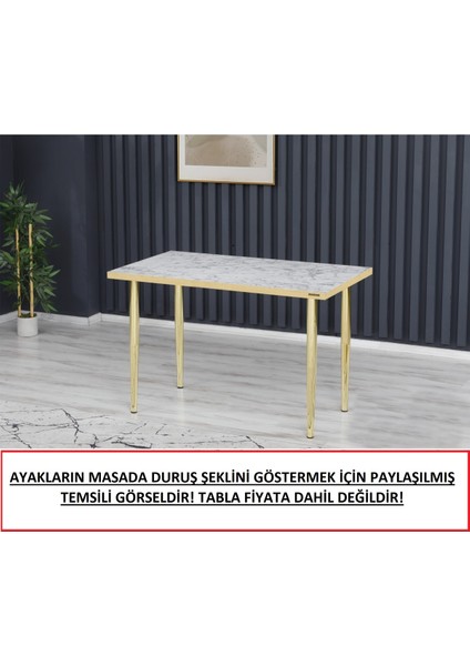 4 Adet Metal Konik Ayak Masa Ayağı Gold Renk 73.5 Cm Boru Çapı 5.1 Cm