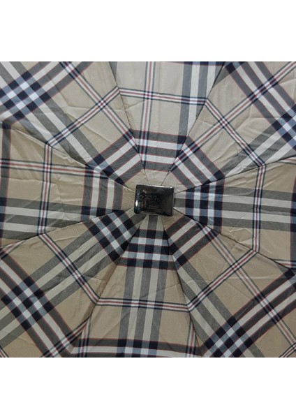 Snotline-April Mini Bayan Şemsiye Manuel Açılır-Kapanır 90 cm Çap Kapalı 20 cm Cep Boy Vizon Ekose