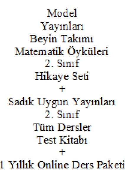 2. Sınıf Hikaye Seti Beyin Takımı Matematik Öyküleri + Sadık Uygun Yayınları 2. Sınıf Tüm Dersler Test Kitabı Yeni + 1 Yıllık Online Ders Paketi Yeni