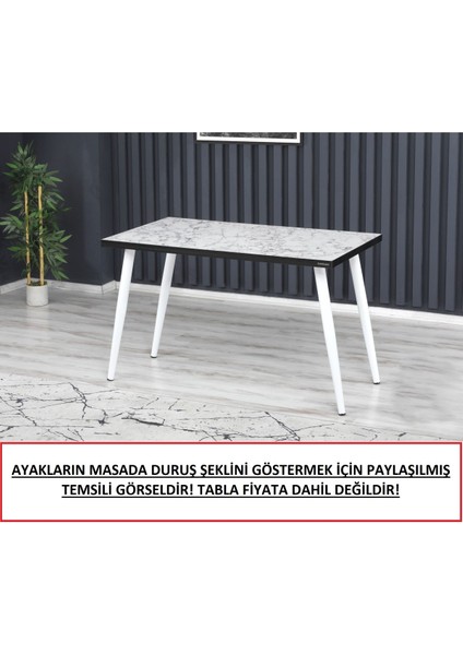 4 Adet Metal Konik Ayak Masa Ayağı Beyaz Renk 73.5 Cm Açılı Ayak Boru Çapı 5.1 Cm