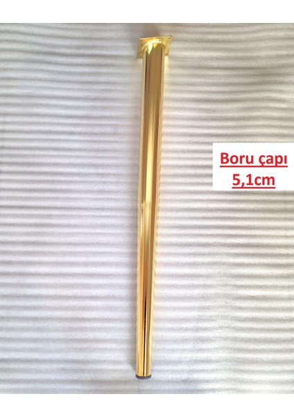 4 Adet Metal Konik Ayak Masa Ayağı Gold Renk 73.5 Cm Açılı Ayak Boru Çapı 5.1 Cm