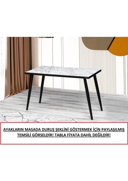 4 Adet Metal Konik Ayak Masa Ayağı Siyah Renk 73.5 Cm Açılı Ayak Boru Çapı 5.1 Cm