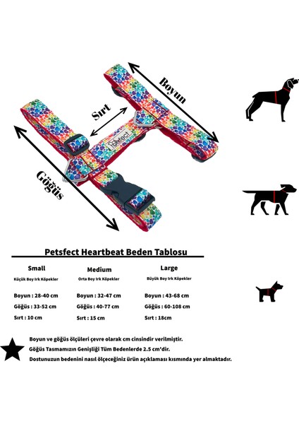 Heartbeat H Tipi Köpek Göğüs Tasması