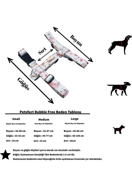 Bubble Free H Tipi Köpek Göğüs Tasması