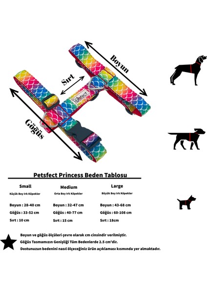 Princess H Tipi Köpek Göğüs Tasması