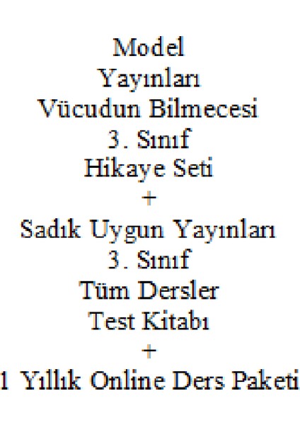 3. Sınıf Hikaye Seti Vücudun Bilmecesi Yeni + Sadık Uygun Yayınları 3. Sınıf Tüm Dersler Test Kitabı Yeni + 1 Yıllık Online Ders Paketi Yeni