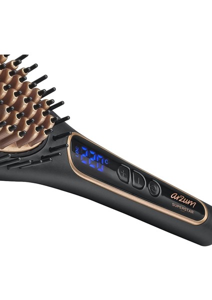 Saç Düzleştirici Fırça Tarak Keratin Bakım Etkisi Superstar modelleri