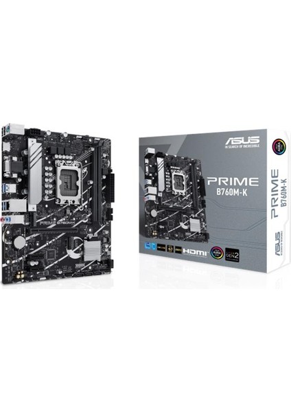 Prıme B760M-K Ddr5 8000MHZ 1xvga 1xhdmı 2xm.2 USB 3.2 Matx 1700P (13. ve 12.nesil Işlemci Uyumlu)