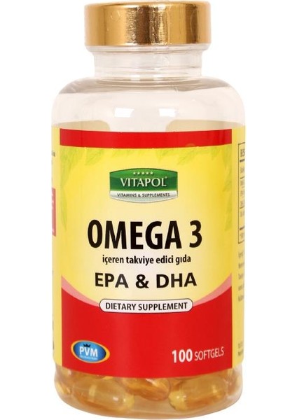 Balık Yağı 1000 mg Omega 3 100 Softgel