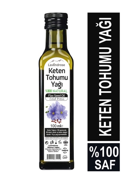 Lavendrose Keten Tohumu Yağı 100ML - Ketentohumu Yağı %100SAF Soğuk Sıkım
