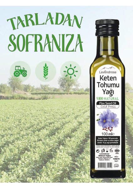 Lavendrose Keten Tohumu Yağı 100ML - Ketentohumu Yağı %100SAF Soğuk Sıkım fiyatları
