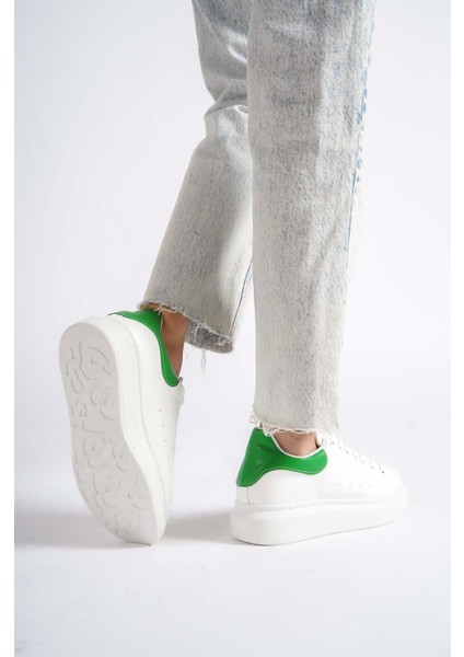 MBMKQ200-BY Kadın Kalın Taban Beyaz/yeşil Sneaker & Spor Ayakkabı fırsatları