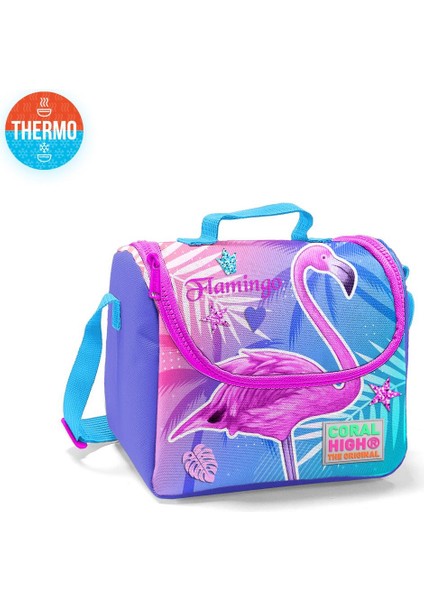 Coral High Kids Lavanta Pembe Flamingo Desenli 3’lü Okul Çanta Seti 23705