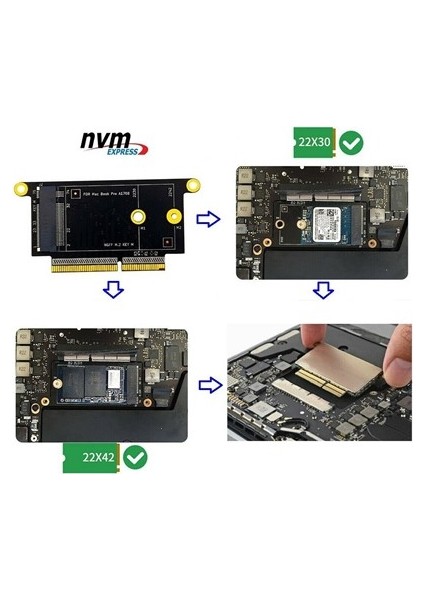 256 GB MACBOOK Pro A1708 SSD Muadil Çevirici ve M2 SSD