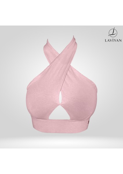 Kadın Boyundan Bağlamalı Pamuklu Örme Crop Fitted/Vücuda Oturan Sırtı Açık Bralet Bluz fiyatları