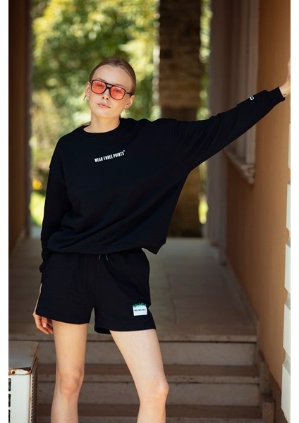 Siyah Weeknd Oversize Sweatshirt