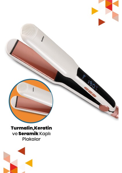 ST-7106 Dijital LED Göstergeli Keratin Seramik Kalın Plakalı Saç Düzleştirici