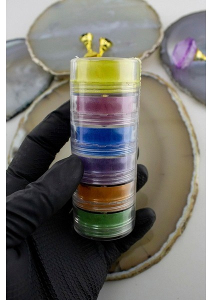 Neon 6'lı Pigment Inci Tozu Tırnak ve Göz Tozu