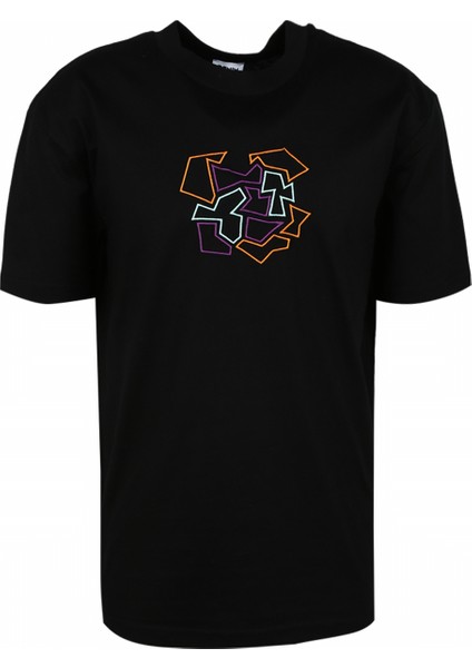Bisiklet Yaka Nakışlı Siyah Erkek T-Shirt DT10230_DENIM Trip Bisiklet Yaka Re