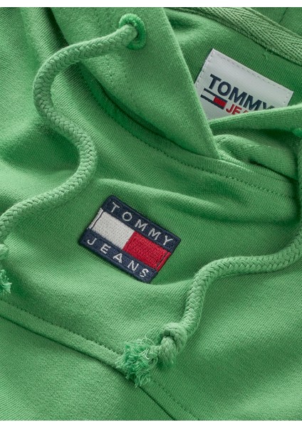 Tommy Jeans Kapüşon Yaka Baskılı Yeşil Kadın Sweatshırt DW0DW16135