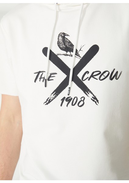 Kapüşon Yaka Beyaz Erkek Sweatshırt TC3903-100 Run fırsatları