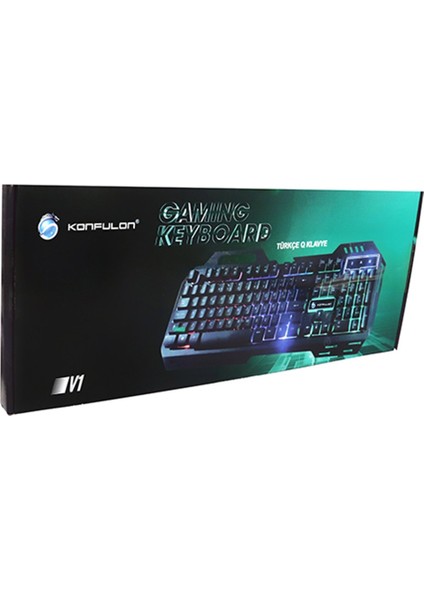 Konfulon V1 Rgb Işıklı Metal Yüzey Türkçe Q Kablolu Gaming Klavye modelleri