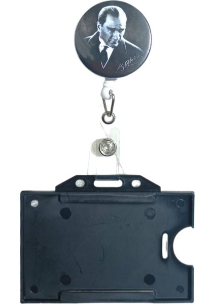 Atatürk Metal Yoyo ve Siyah Yatay Kartlık ,yaka Kartı,