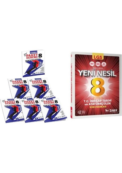 8. Sınıf Turbo Paket Deneme Sınavı 5´li Deneme ve Yeni Nesil T.c İnkılap Tarihi ve Atatürkçülük Soru Bankası