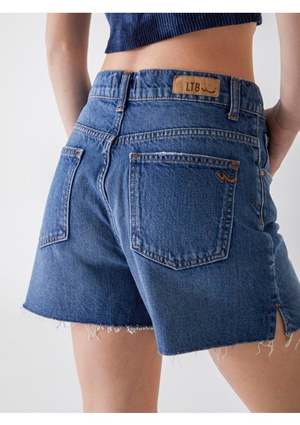 Kadın Deana Yüksek Bel Jean Şort indirimleri