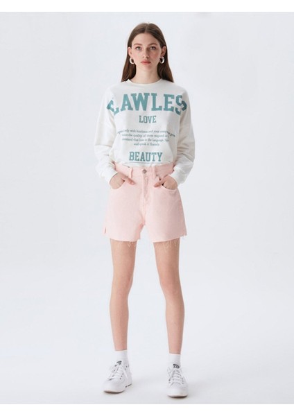 Kadın Deana Zıp Jean Şort