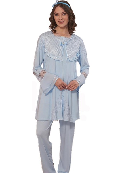 3924 Lohusa-Hamile Kısakol 3 Lü Pijama Takım